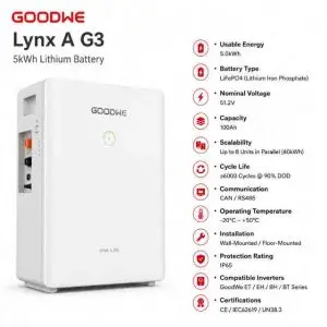 GoodWe Lynx A G3 5kWh lithium batter